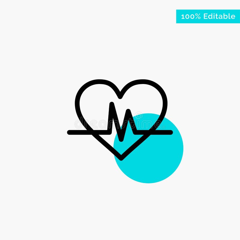 Ecg, Heart, Heartbeat, Pulse Turquoise Highlight Circle Point Vector