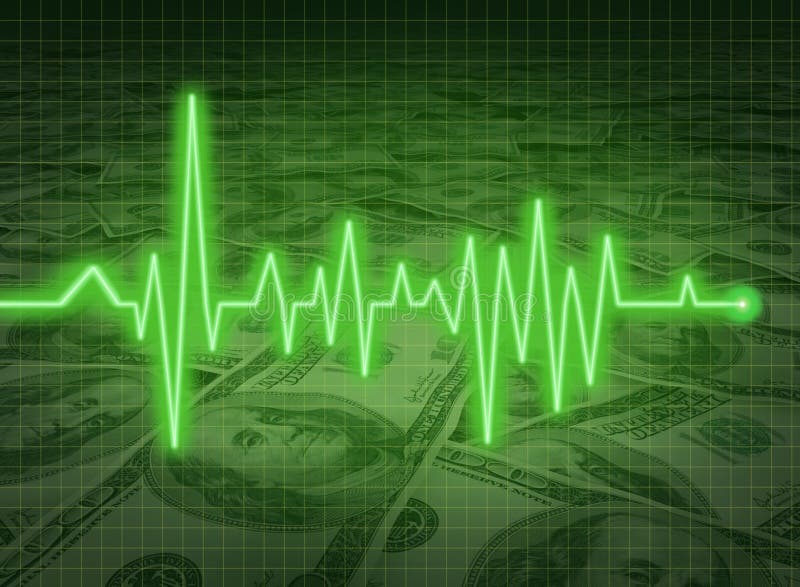 EKG ECG financial health economy representing money status and savings. EKG ECG financial health economy representing money status and savings.