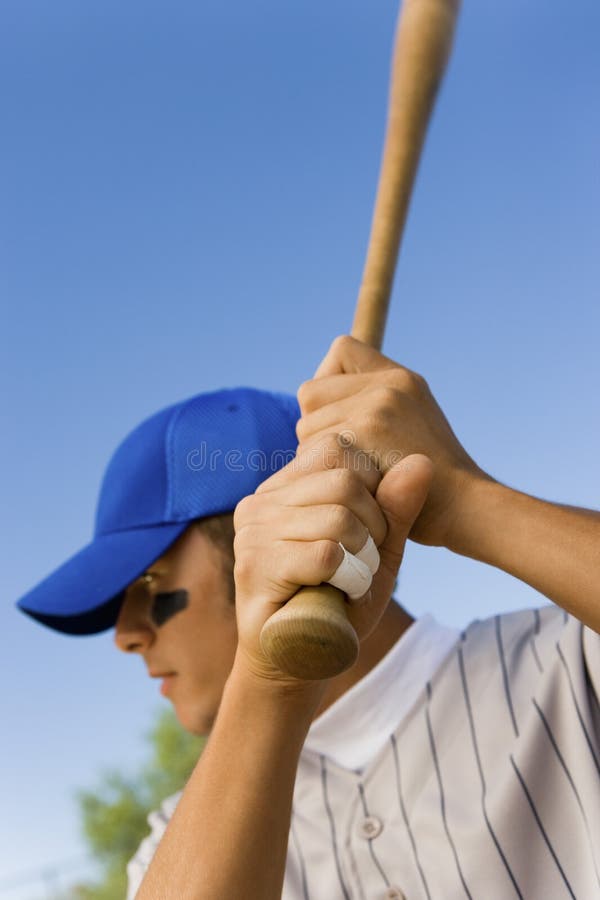 Baseball batter waiting for pitch, (close-up). Baseball batter waiting for pitch, (close-up)