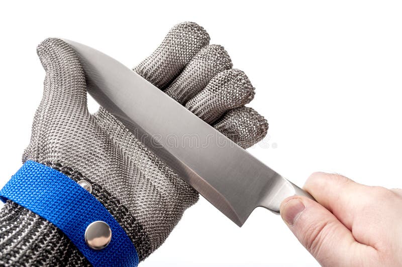 Echipamente de protecție și siguranță a muncii pentru un mediu de lucru sigur, cu mănuși de protecție a ochiurilor de plasă metali royalty free stock photos