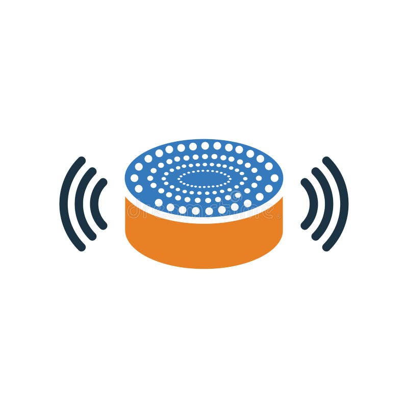 Echo, Dot, Speaker, Alexa Icon. Simple Editable Vector Graphics Stock
