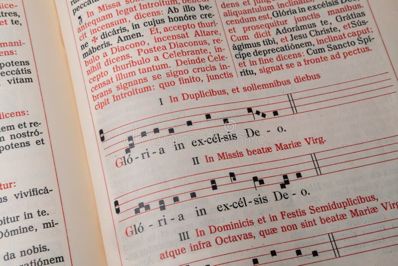 Liturgical Book Gregorian Chant in Latin - Gloria Editorial Stock Photo -  Image of jesus, mass: 142148748