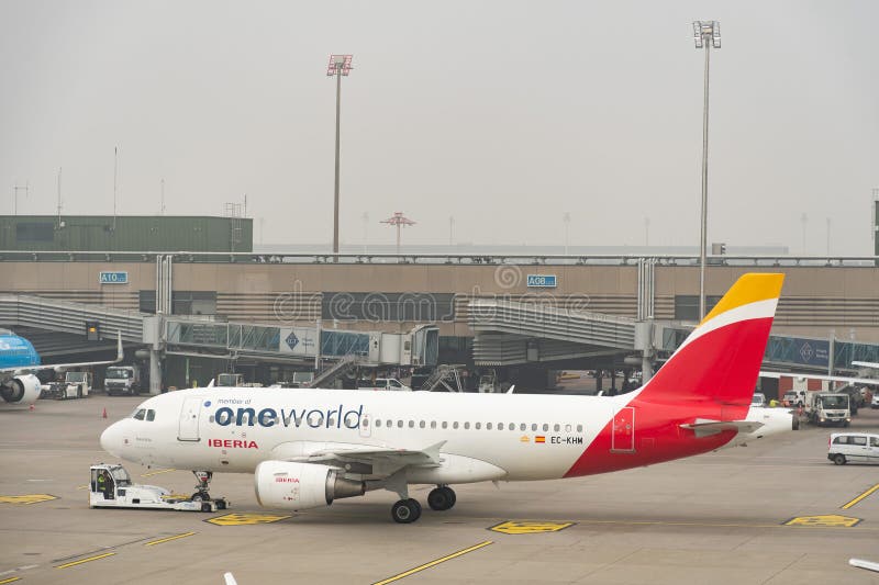 ECKHM Iberia Airbus A31911 jet στη Ζυρίχη στην Ελβετία 2012025 στοκ φωτογραφία με δικαίωμα ελεύθερης χρήσης