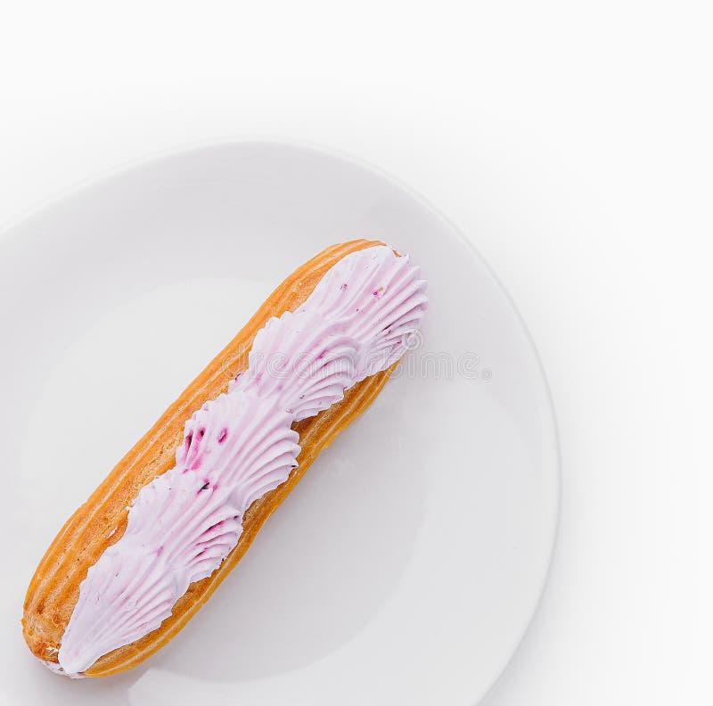 Eclao rosa helado en placa blanca imagen de archivo libre de regalías