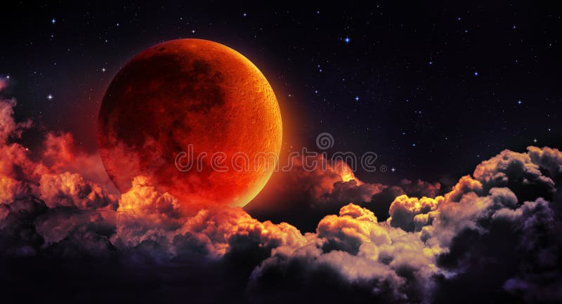 Eclipse de la luna - sangre del rojo del planeta