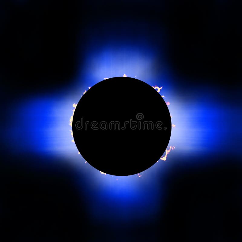 Eclipse de Sun com proeminências e corona