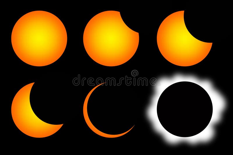 Eclipse solar stock de ilustración