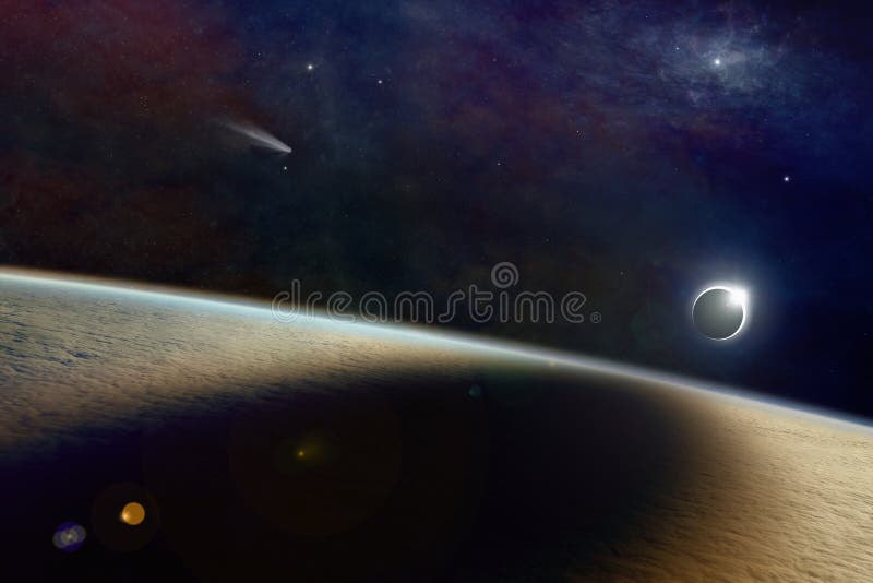 Eclissi solare totale illustrazione di stock Eclissi solare totale illustrazione di stock