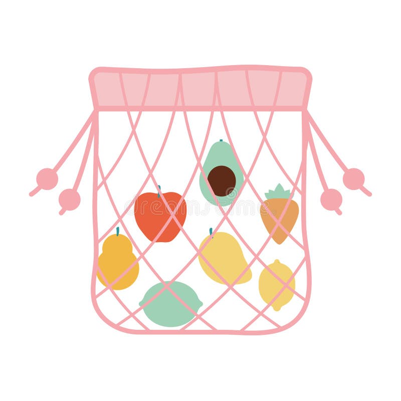 Eco bag with a fruits inside of it stock illustration