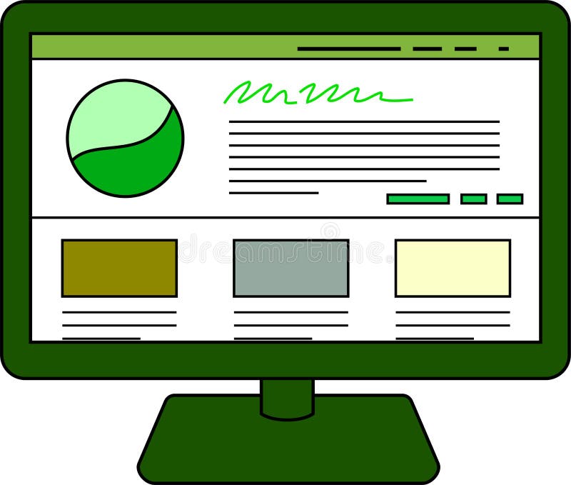 Eco Color site Screen View with PC Stock Vector Illustration of