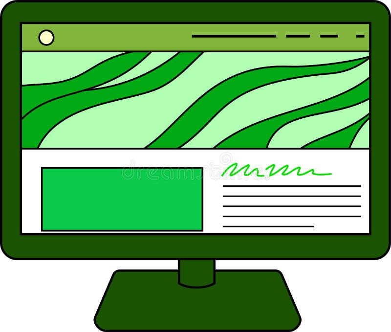 Eco Color site Screen View with PC Stock Vector Illustration of