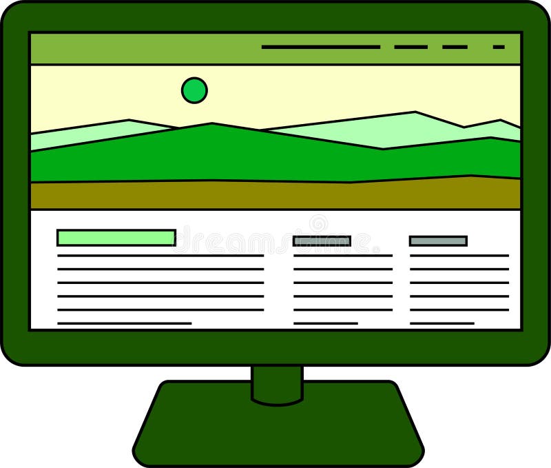 Eco Color site Screen View with PC Stock Vector Illustration of
