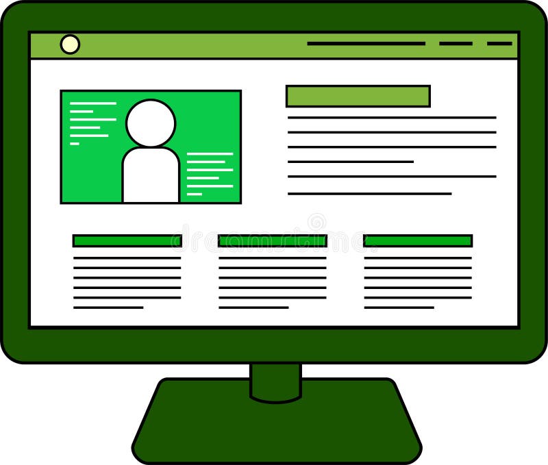 Eco Color site Screen View with PC Stock Vector Illustration of