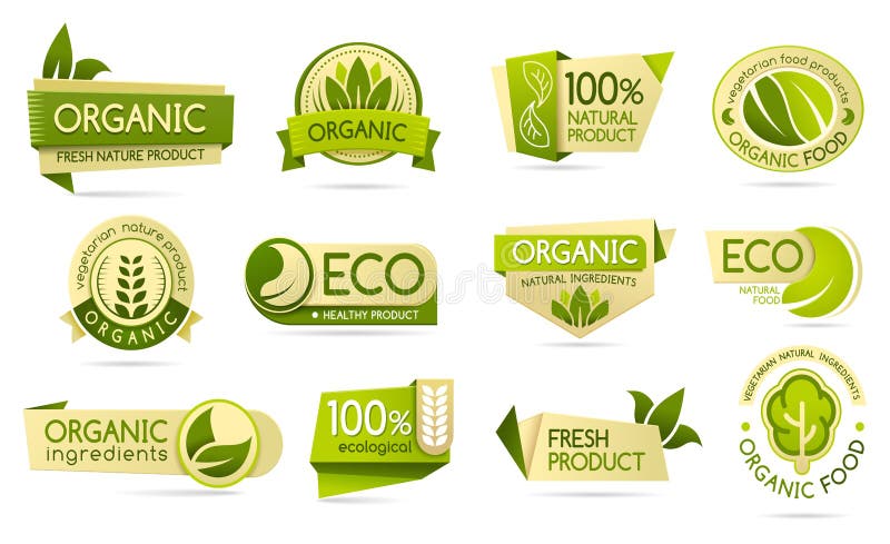 Eco d'étiquettes et d'aliments biologiques bio produits naturels