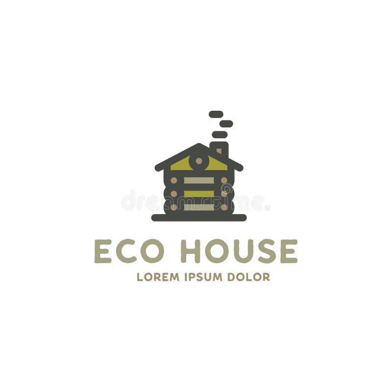 Eco domu loga szablon Płaski projekta pojęcie eco dom, drewniany dom Akcyjny wektorowy logotyp odizolowywający na bielu royalty ilustracja Eco domu loga szablon Płaski projekta pojęcie eco dom, drewniany dom Akcyjny wektorowy logotyp odizolowywający na bielu royalty ilustracja