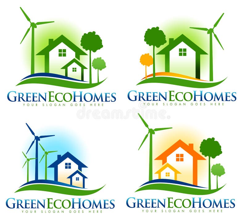 Eco domu logo ilustracja wektor Eco domu logo ilustracja wektor
