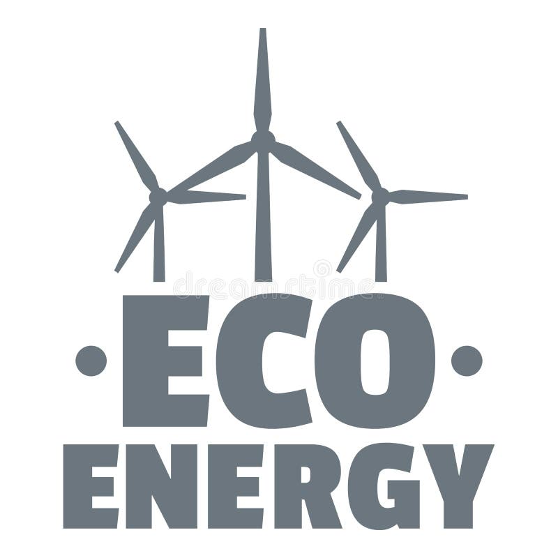 Eco Energy Logo, Simple Gray Style Stock Vector - Illustration of power