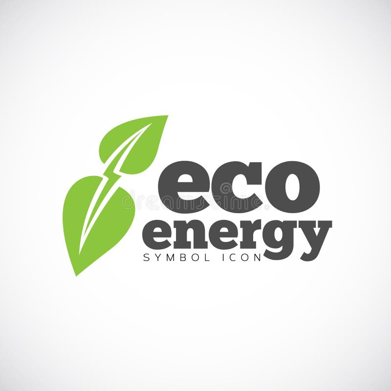 Eco Energy Vector Concept Symbol Icon or Logo Stock Illustration