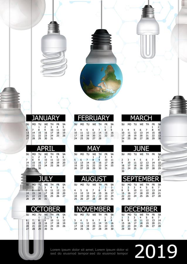 Eco Energy 2019 Year Calendar Poster