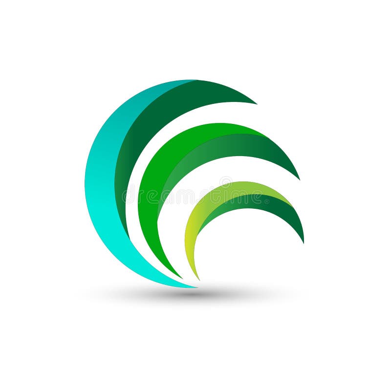 Eco esverdeia o logotipo, vetor do projeto do símbolo da planta da natureza da grama das folhas do círculo ilustração do vetor Eco esverdeia o logotipo, vetor do projeto do símbolo da planta da natureza da grama das folhas do círculo ilustração do vetor