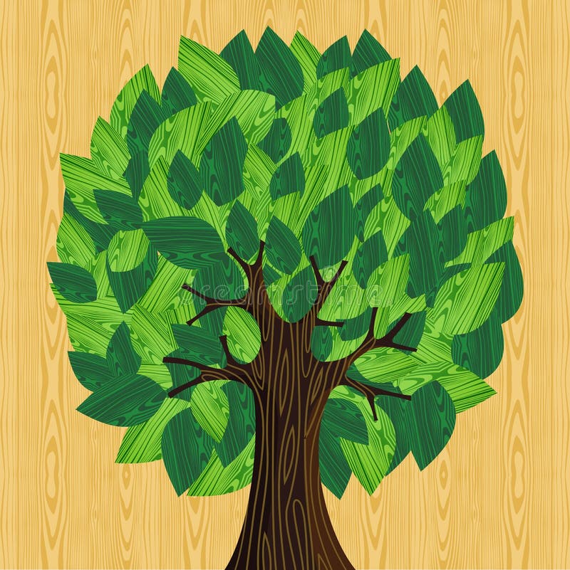 Eco friendly concept tree royalty free illustration
