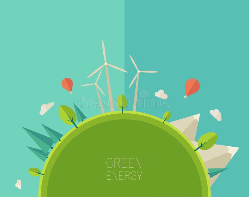 Eco Friendly, green energy concept, vector illustration, flat design. Eco Friendly, green energy concept, vector illustration, flat design