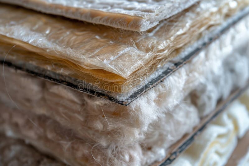 Eco-Friendly Home Insulation Materials with Visible Texture for Sustainable Construction Design stock photos