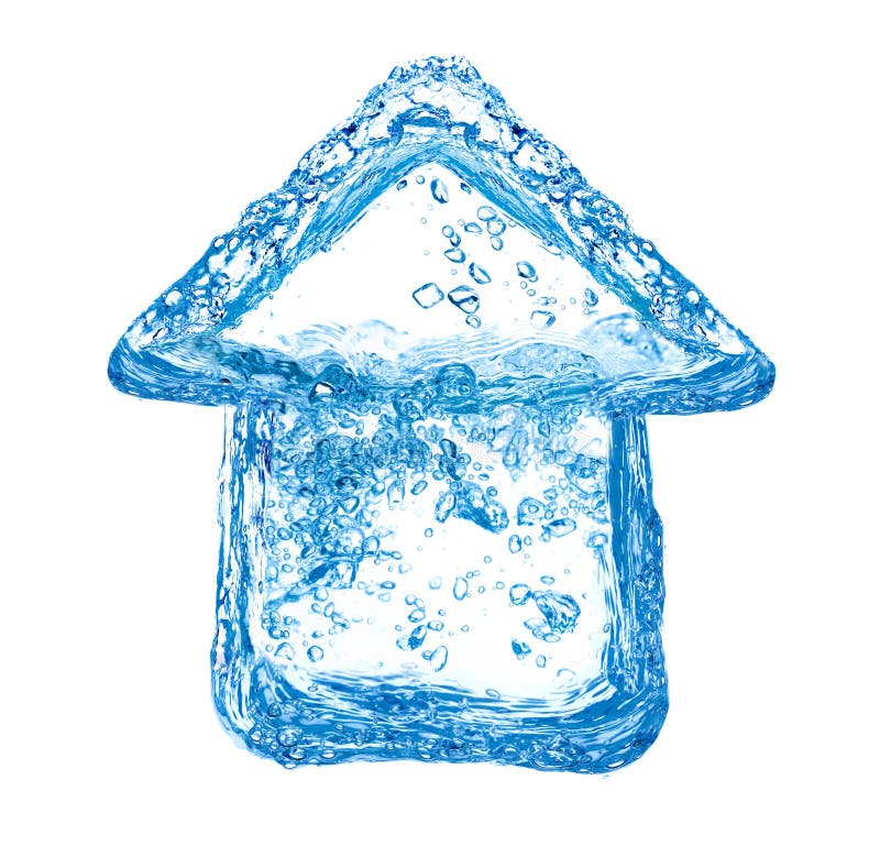 House symbol made of clean water splashes. Whirlpool vortex water stock images, royalty-free photos and pictures