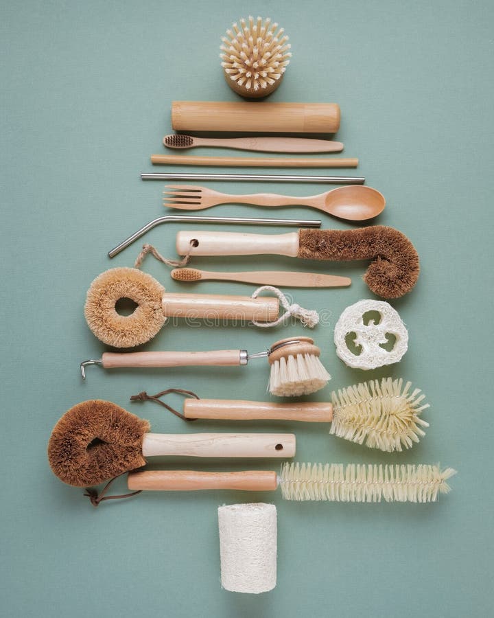 Eco Friendly Natural Cleaning Tools and Products. Zero Waste Concept