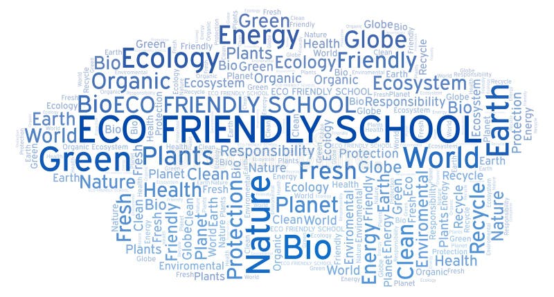 Eco Friendly School word cloud. vector illustration