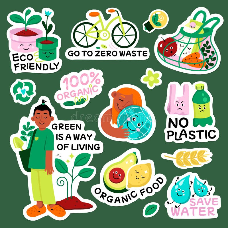 Premium Vector  Reduce your waste stickers