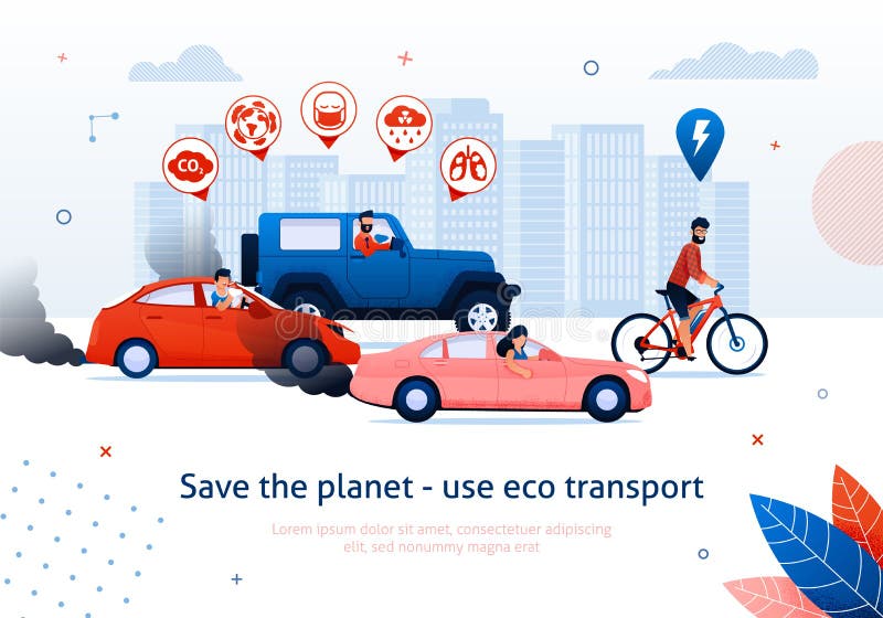 Eco för räddningplanetbruk transport Manrittcykel stock illustrationer Eco för räddningplanetbruk transport Manrittcykel stock illustrationer
