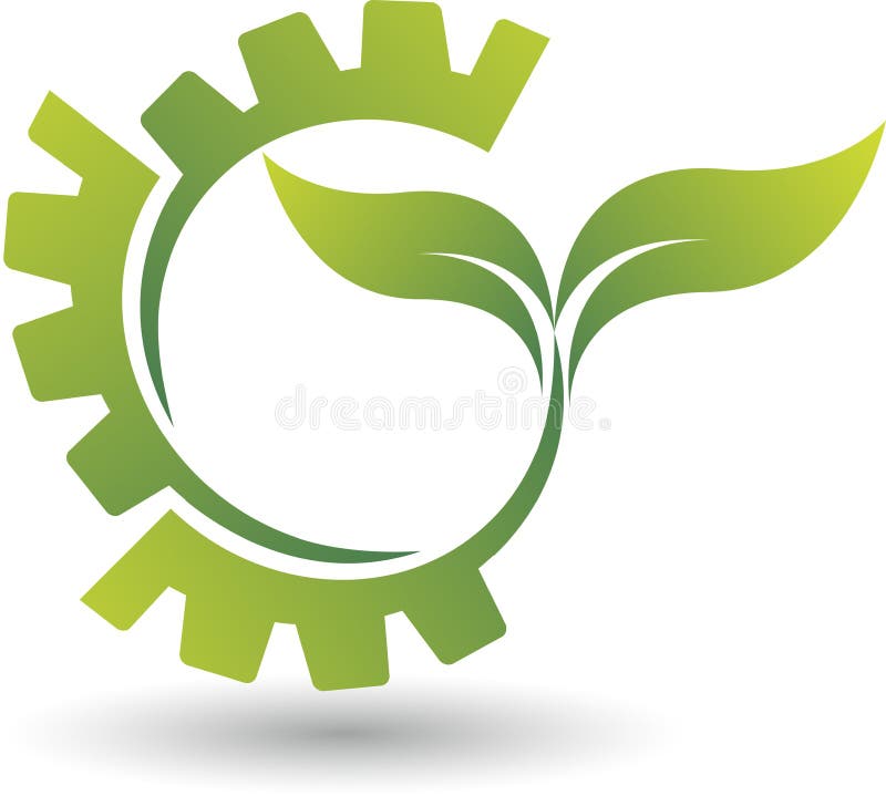 Eco gear logo stock illustration