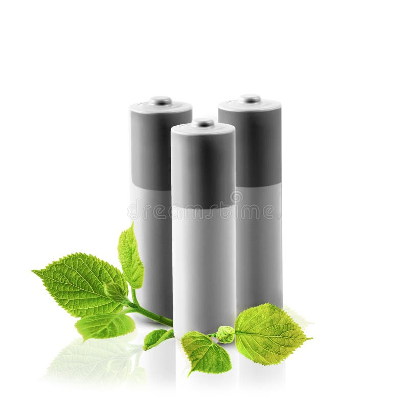Eco green energy batteries stock photo. Image of reflection 92304112