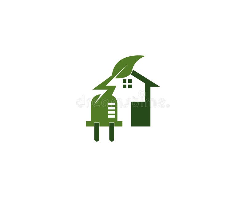 Eco green energy icon logo vector template illustration royalty free illustration