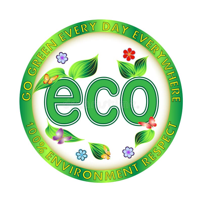 Eco Green Environmental Illustration Stock Vector Illustration Of Globe Round