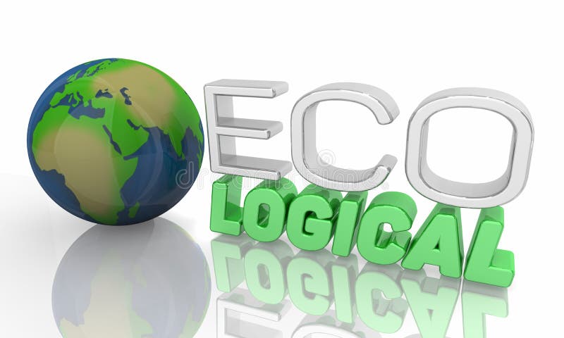 Eco Logical World Planet Earth Global Environment Responsibility 3d Illustration royalty free illustration