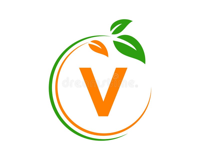 Eco Logo with V Letter Concept. V Letter Eco Healthy Natural Logo Stock ...