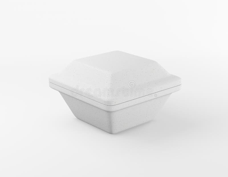 Download Eco Packaging Square Box Bio Foam Mockup On White Background. Thermo Container Eco Friendly ...
