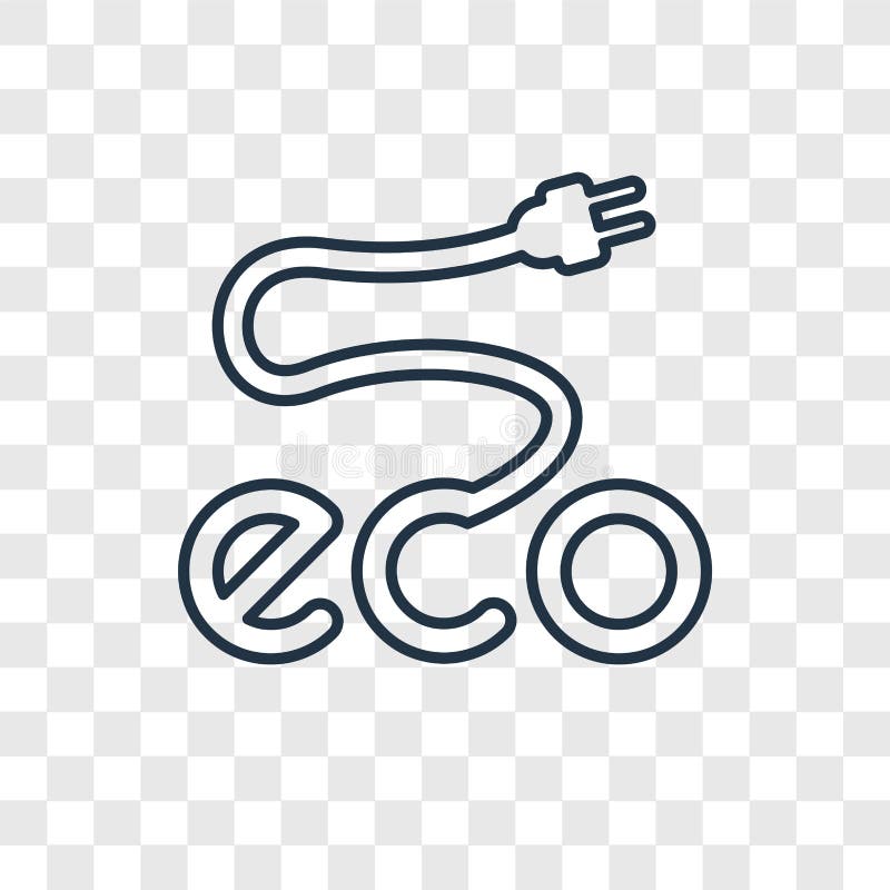 Eco Plug concept vector linear icon isolated on transparent back stock illustration Eco Plug concept vector linear icon isolated on transparent back stock illustration