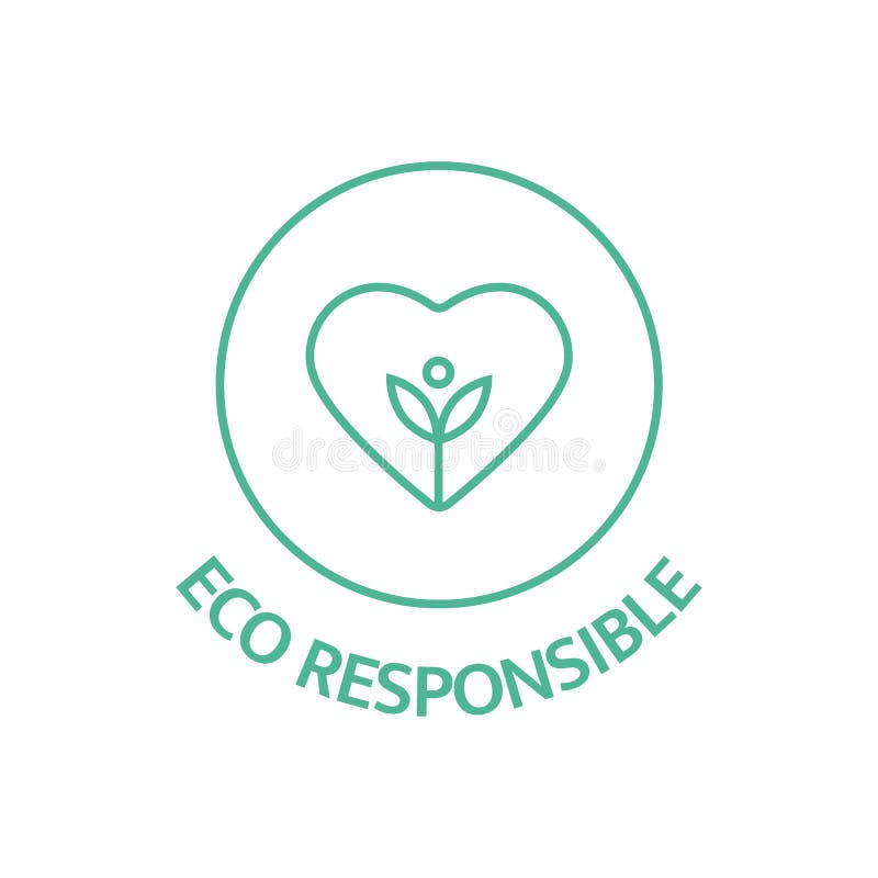 Eco responsible line icon. Slow fashion. Fabric badge. Quality certificate tag. Biodegradable symbol. Sustainable