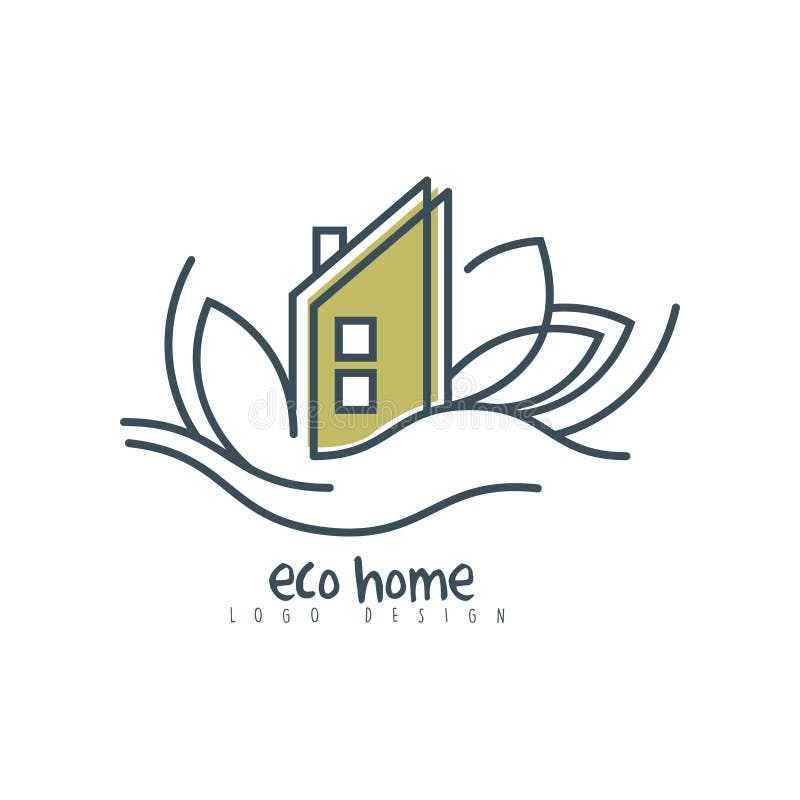 Eco returnerar logodesign, det ecologic hem- tecknet med det gröna bladet, ren energi, byggnadsmaterial och teknologivektorn royaltyfri illustrationer Eco returnerar logodesign, det ecologic hem- tecknet med det gröna bladet, ren energi, byggnadsmaterial och teknologivektorn royaltyfri illustrationer