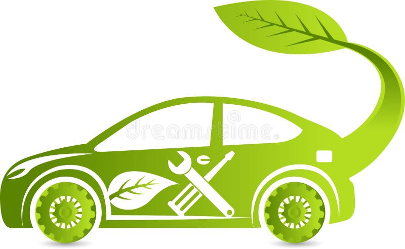 Eco samochodu usługa logo ilustracja wektor Eco samochodu usługa logo ilustracja wektor