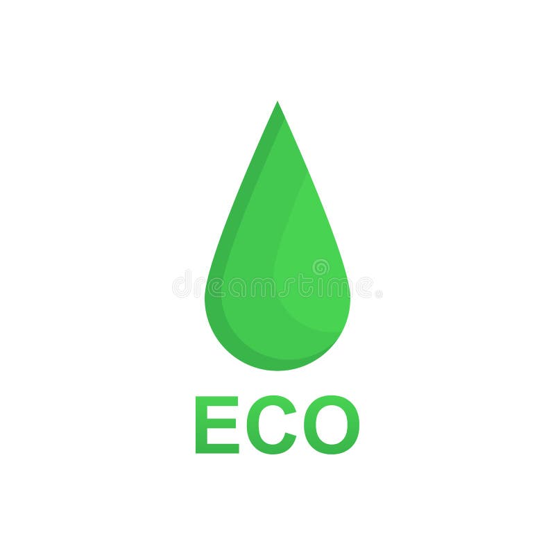 Eco symbol logo in the form of a green drop. Clean energy. Clean environment. Bio fuel. Vector EPS 10 stock illustration Eco symbol logo in the form of a green drop. Clean energy. Clean environment. Bio fuel. Vector EPS 10 stock illustration