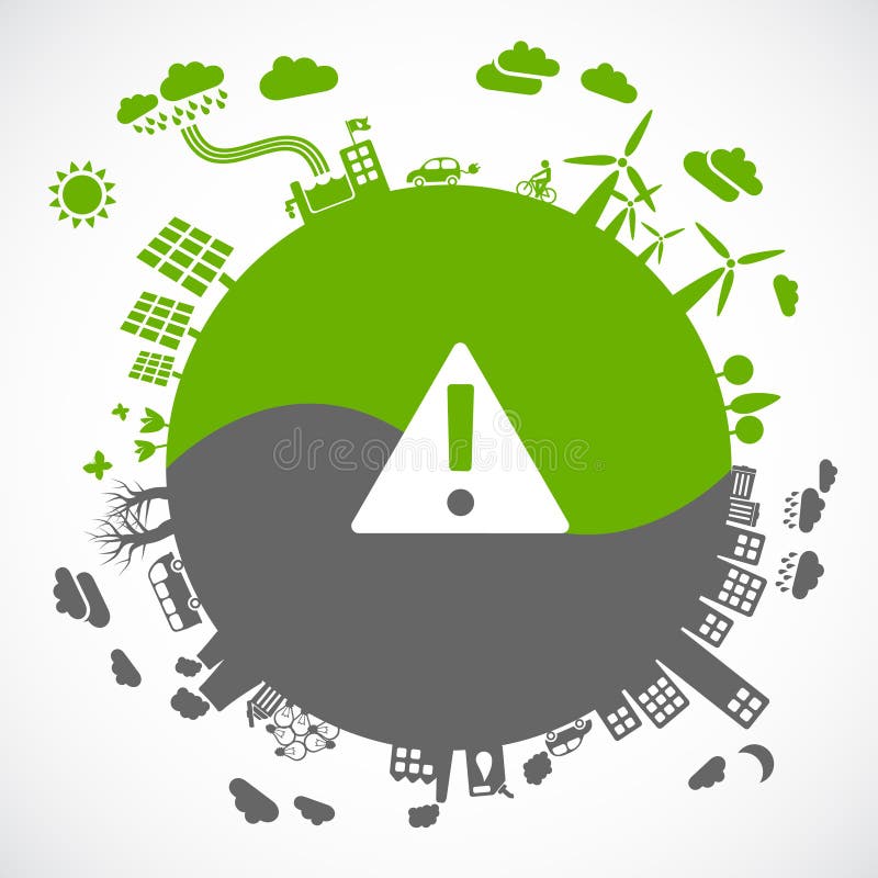 Green versus gray - sustainable development concept. Green versus gray - sustainable development concept