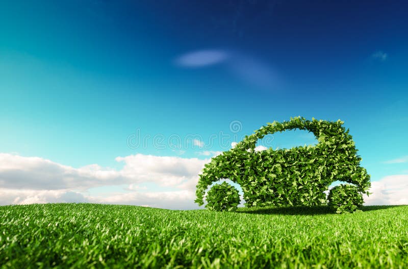 Eco vänlig bilutveckling, klar ekologi som kör, ingen pollutio