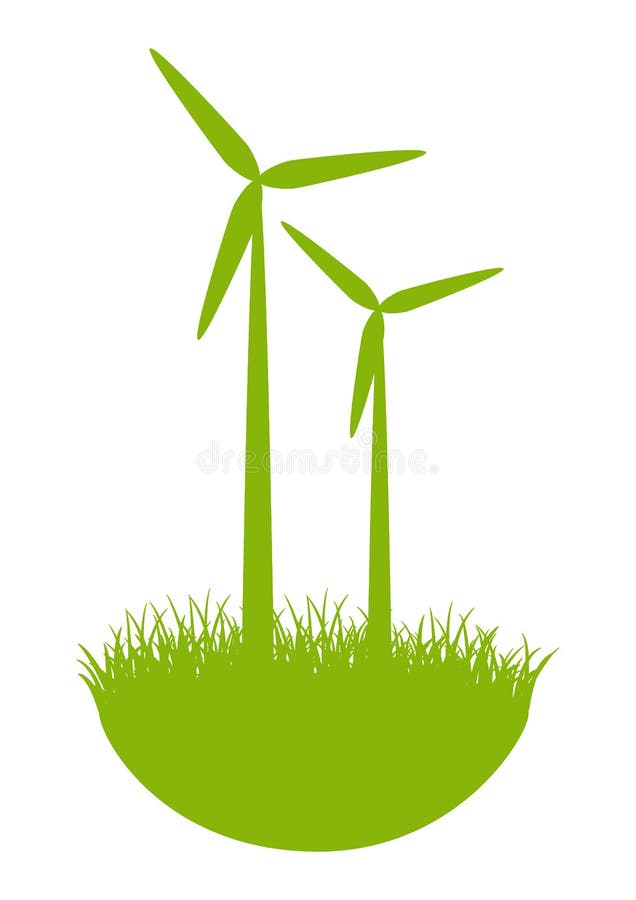 Eco windmills vector illustration