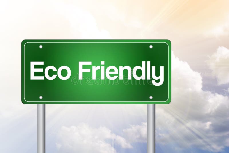 Eco Życzliwy Zielony Drogowy znak ilustracji