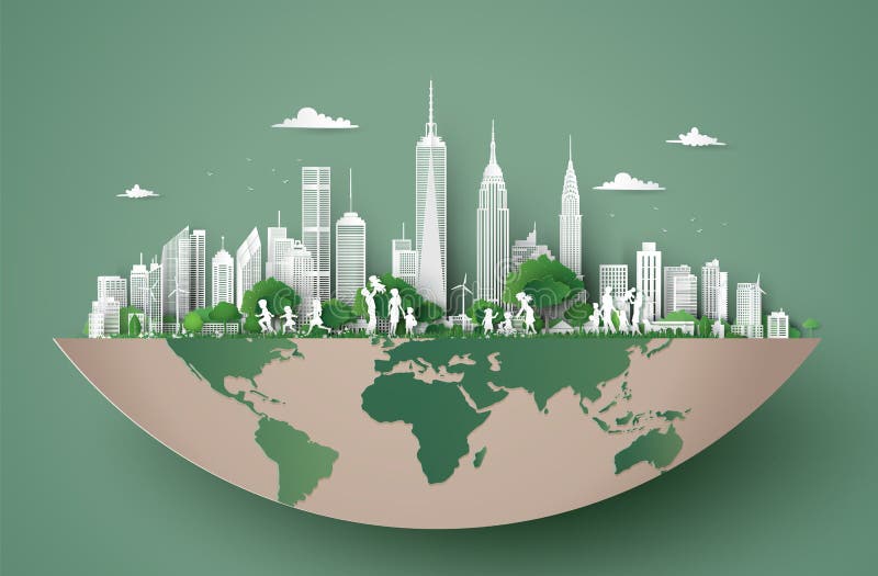 Eco φιλικό, εκτός από την ημέρα περιβάλλοντος γης και κόσμων απεικόνιση αποθεμάτων