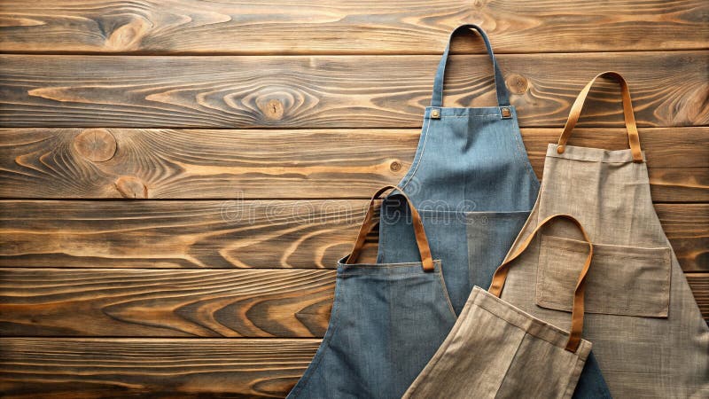 EcoFriendly Aprons and Sustainable Kitchenware Ein rustikaler Flachbildschirm für ein bewusstes Leben vektor abbildung